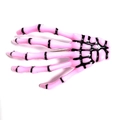 Rosa Skeletthand Haarklammer mit handgemalten schwarzen Texturen für Halloween-Partys - Rosa