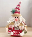 Bambole di peluche Babbo Natale e pupazzo di neve con cartello Merry Christmas per la casa - Babbo Natale