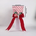 Puntale per albero di Natale a cilindro a righe bianche e rosse con fiocco decorativo - Puntale Cappello Mago Stile B