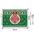 Detail view of 45x32cm Christmas placemat showing woven texture and snowflake patterns - 32x45cm / Green Knit Snowflake (Style 3)