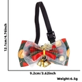 Collare a papillon natalizio per cani con quadri rossi verdi, campanelli e misure - Stile Scozzese Foglia d'Oro Campanello