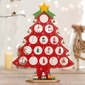 Sapin de Noël en bois rouge avec pendentifs miniatures et petit train de décoration - Grand / Rouge