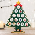 Sapin de Noël en bois vert avec ornements miniatures et petit train de table décoratif - Grand / Vert