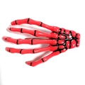Leuchtend rote Skelett-Hand-Haarklammer mit schwarzen Details für Halloween-Party-Frisuren - Rosarot