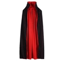 Capa de vampiro de Halloween de doble cara negra y roja con cuello alto y cintas de lazo - Talla única / Túnica / Cuello alto de doble capa rojo y negro