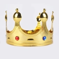 Corona da re dorata con gemme rosse e blu per costumi da bambini e feste a tema - Re Oro