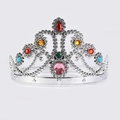 Corona d'argento per bambini con pietre finte colorate per costumi da festa - L'Imperatrice Argento