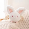 Cute round white bat plush toy with soft embroidered eyes for Halloween gift - White-Pink Style (WSWJ021) / White Pink