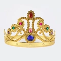 Corona da re dorata con pietre preziose colorate per costumi da festa per bambini - L'Imperatrice Oro