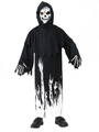 Detail van Halloween magere hein kostuum voor kinderen met gewaad en schedelmasker - S (6-8 Jaar) 110-120 / Zwart Zonder Zeis (Lichtgevend)