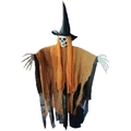 Strega fantasma di Halloween da appendere con teschio e capelli arancioni - Arancione