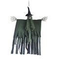 Decorazione fantasma di Halloween da appendere con teschio, cappello e garza verde - Verde