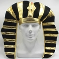Cappello da faraone egiziano a strisce nere e oro con decorazione cobra per feste a tema - Cappello da Faraone