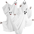 Σετ 4 κρεμαστά φαντάσματα Halloween με διάφορες εκφράσεις και χέρια σκελετού για διακόσμηση - Σετ Φαντασμάτων B