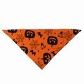 Bandana di Halloween per animali con motivi di zucche, pipistrelli e ragnatele per gatti - Bavaglino giallo