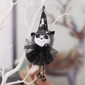 Κρεμαστή κούκλα μάγισσα σκελετός Halloween με μαύρο δαντελένιο φόρεμα και κουδούνια - Στυλ Λευκού Φαντάσματος (X-Y52)