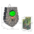Campanello ragno Halloween con occhio verde luminoso e dimensioni pacchetto 17x12,5x6cm - Campanello Ragno