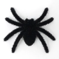 Grande ragno nero floccato con realistica trama di pelliccia per decorazioni di Halloween - Set da 6 / Nero