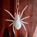 Leuchtender weißer Halloween-Spinnen-Anhänger mit Kette für festliche Party-Dekorationen - Weiß