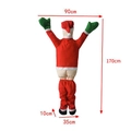 Grande decorazione Babbo Natale rampicante in velluto 170cm per pareti esterne - Babbo Natale divertente glutei esposti 170cm