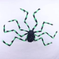 Detailansicht Halloween-Spinne mit schwarzem Plüsch und grün gestreiften Beinen - Groß / Grün-Schwarz