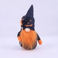 Gnome d'Halloween fait main avec chapeau citrouille et barbe orange décor festive - Style Citrouille Chapeau Noir
