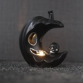 Lampada Halloween luna zucca con teschio nero e decorazione a luce LED calda - Luna celeste nera