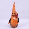 Gnome d'Halloween en peluche avec chapeau citrouille et barbe orange pour décoration - Style Citrouille Chapeau Orange