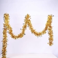 Detail der 10m goldene Weihnachtsgirlande mit Sternen für festliche Party Dekoration - Länge 10 Meter / Sternlametta: Gold