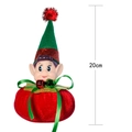Christmas elf plush ornament with green sequined hat and red velvet candy bag 20cm height - 20*10cm / Burgundy
