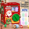 Máquina de huevos de Papá Noel de Navidad con 6 cápsulas de colores y mini figuritas - Máquina Gashapon de Navidad Roja