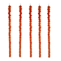 Set mit 5 orangefarbenen künstlichen Ringelblumenketten mit Haken für indische Hochzeiten - Stil 1 / Orange