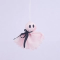 Decorazione fantasma in tulle rosa con fiocco nero per atmosfera festa di Halloween - Ciondolo Fantasma Rosa