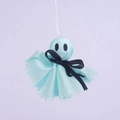 Pendaglio a fantasma in tessuto azzurro con fiocco nero per decorazioni di Halloween - Ciondolo Fantasma Blu