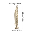 Gold-plated fish pendant with micro-zirconia scales and size dimensions for jewelry - Long Fish Shape Pendant (YSN173-01)