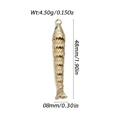 Detail of 14k gold-plated articulated koi fish pendant with size measurements and specs - Medium Articulated Gold Fish (YSN176-02)