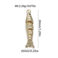 Technical detail of 14k gold fish pendant showing 30mm length and 2.20g weight measurements - Realistic Style Gold Small Fish (YSN176-05)