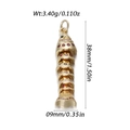 Detailed size view of a 14k gold koi fish pendant with red and white zircons - Articulated Goldfish with Red and White Stones (YSN176-06)