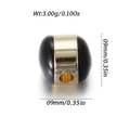 Black egg-shaped enamel bead with gold-plated metal core for DIY jewelry making 9mm - Black Gold Lucky Bead Style (YSN170-07)