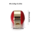 Red enamel egg charm with gold metal band 9mm wide for DIY necklaces and earrings - Red Gold Enamel Spacer Bead Style (YSN170-09)