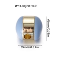 Sky blue enamel barrel bead in golden finish with 9mm dimensions and 3g weight - Light Blue Gold Glazed Lucky Bead Style (YSN170-11)