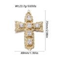 Vintage Kreuzanhänger in Gold mit klaren Zirkoniasteinen und Barock-Details - Vintage Barock Kreuz Stil