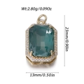 Eleganter 18K vergoldeter Anhänger mit grünem Zirkon und weißem Steinrand 2,80g - Rechteckiger Grüner Stil