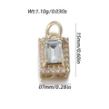 Colgante dorado con circón rectangular, engaste pavé y medidas del producto - Estilo Rectangular Transparente