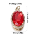 Lujoso colgante de oro con circón rojo ovalado y acentos de diamantes blancos - Estilo Ovalado Rojo