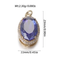 Colgante de oro con piedra azul ovalada y halo de circonita con medidas de tamaño dadas - Estilo Ovalado Azul Oscuro