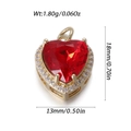 Exquisito colgante de corazón chapado en oro con gran circón rojo y cristales blancos - Estilo Corazón Rojo Oscuro