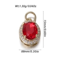 Colgante vintage de oro con gema roja óvalo y halo de circonitas, peso 1,30g - Estilo Ovalado Rojo Pequeño