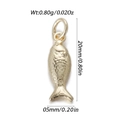 Golden fish charm with detailed scales and small hook for DIY ocean jewelry making - Mini Engraved Fish Pendant (YSN173-04)