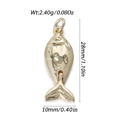 Golden sea fish pendant made of copper with polished finish and measurements 28x10mm - Mirror Finish Small Fish Pendant (YSN173-05)